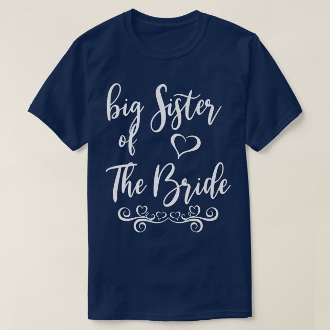 Camiseta Grande Irmã da Noiva e Casamento de Noite (Frente do Design)