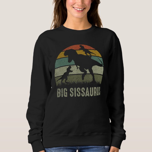 Camiseta Grande Irmã Dinossauro T Rex Big Sissaurus 2 Crian (Frente)