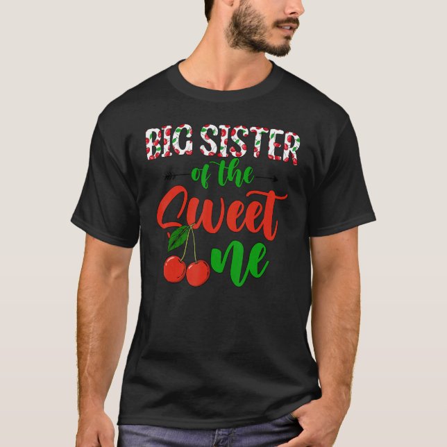 Camiseta Grande Irmã Do Tema Da Família Mais Doce Cereja 1s (Frente)