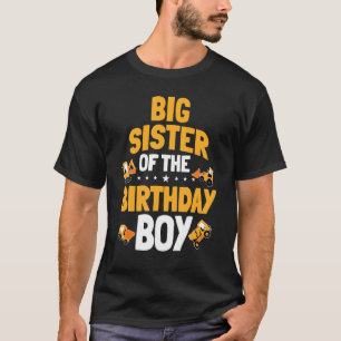 Camiseta Grande Irmã Do Trabalhador De Construção De Menino