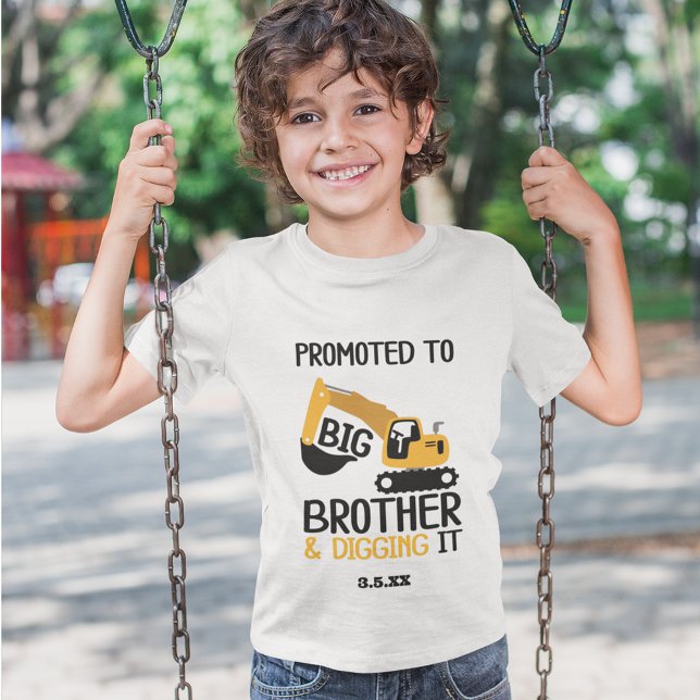 Camiseta Grande Irmão Da Construção Escavando Kid (Criador carregado)