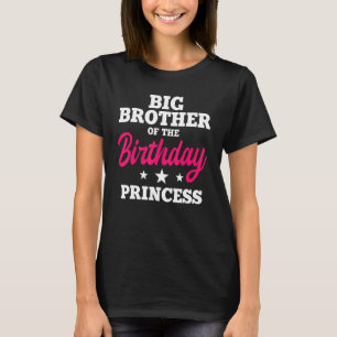Camiseta Grande Irmão Da Festa De Princesa De Aniversário C