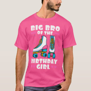 Camiseta Grande Irmão Da Garota Do Aniversário Patins De Ro