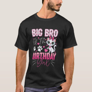 Camiseta Grande Irmão Da Gata Da Festa De Aniversário Famíl