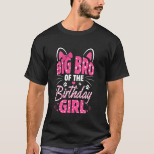 Camiseta Grande Irmão Da Gata Da Menina Do Aniversário Famí