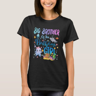 Camiseta Grande Irmão Da Menina Do Mar Peixe Do Mar Aq