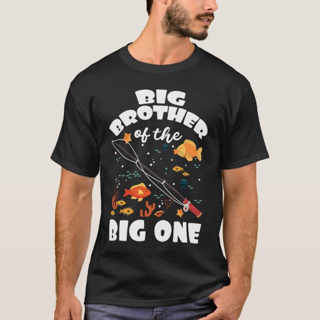 Camiseta Grande Irmão Do Grande Tema De Pesca De Um Anivers (Frente)