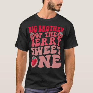 Camiseta Grande Irmão Do Morango Doce Primeiro Aniversário