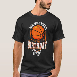 Camiseta Grande Irmão Do Tema B Do Aniversário De Basquete