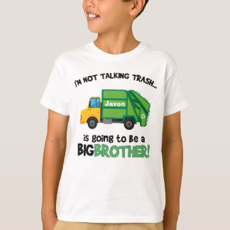 Camiseta grande irmão para ser o anúncio de gravidez de cam