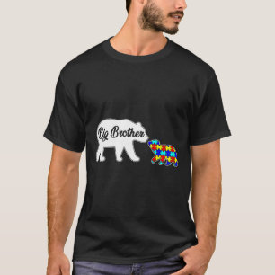 Camiseta Grande Irmão Urso Autismo Aconselhamento Suporte F