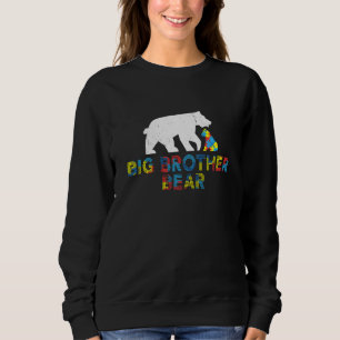 Camiseta Grande Irmão Urso Autismo Consciência Orgulhosa Au