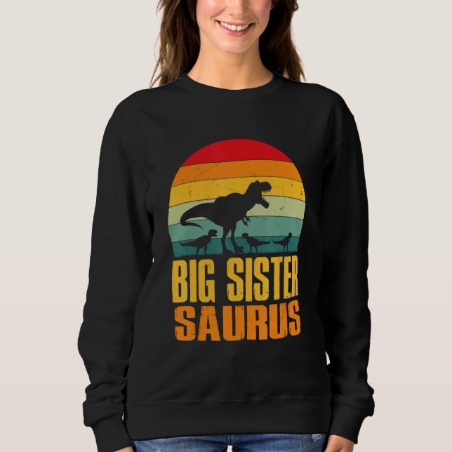 Camiseta Grande Irmãsauro Rex Dinossauro Grande Irmã Saurus (Frente)