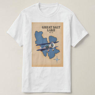 Camiseta Grande Lago Salgado Utah mapa estilo vintage