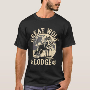 Camiseta Grande Lodge do Lobo Cena da Natureza da Lua Cheia