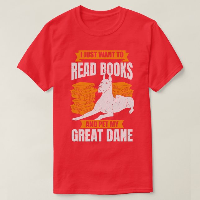 Camiseta Grande Maçã Alemã-Daninha Lendo Presente De Sobrin (Frente do Design)