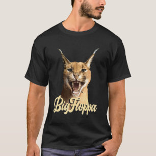 Camiseta Grande Meme do Floppa Gato Caracal Fofo retrô vint