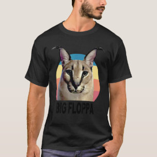 Camiseta Grande Meme Floppa Gato Caracal Fofo Retrô Vintage