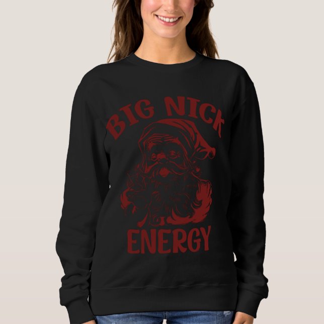 Camiseta Grande Nick Energy Engraçado Papais noeis de Natal (Frente)