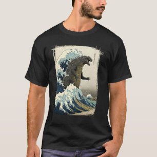 Camiseta Grande Onda de Kanagawa Hokusai versus Grande Mons