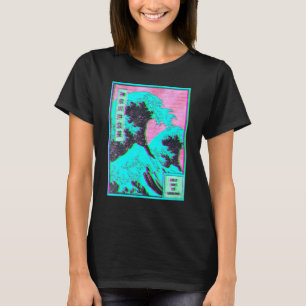 Camiseta Grande Onda de Kanagawa Vaporwave Estética Glitch