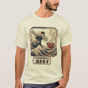 Camiseta Grande Onda de Ramen Arte de Comida Japonesa