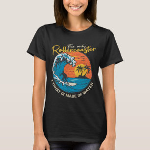 Camiseta Grande Onda de Surf Gráfico Design Oceano Para M S