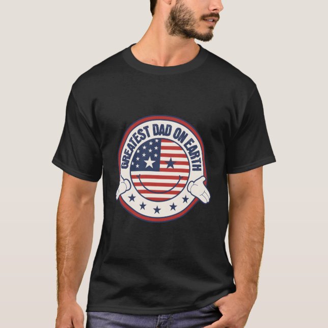 Camiseta Grande Pai No Patriótico Dia de os pais Americano (Frente)