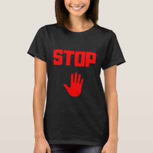 Camiseta Grande parada vermelha e grande mão vermelha