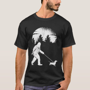 Camiseta Grande Pé Dachshund Andando Mestre Cão-Mestra