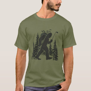 Camiseta Grande Pé Golfista Árvore Sasquatch Engraçado Joga