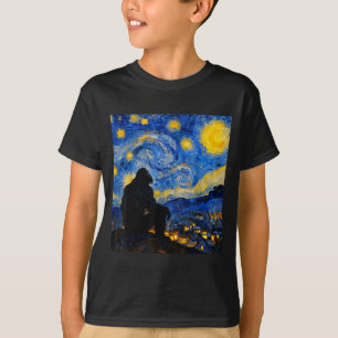 Camiseta Grande Pé Gráfico Engraçado Estilo Van Gogh Sasqua