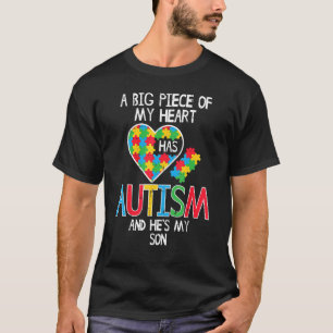 Camiseta Grande Pedaço Do Meu Coração Autismo Sensibilizaçã