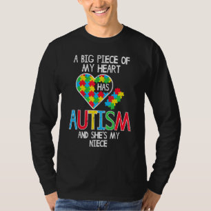 Camiseta Grande Pedaço Do Meu Coração Tem Autismo Conhecime