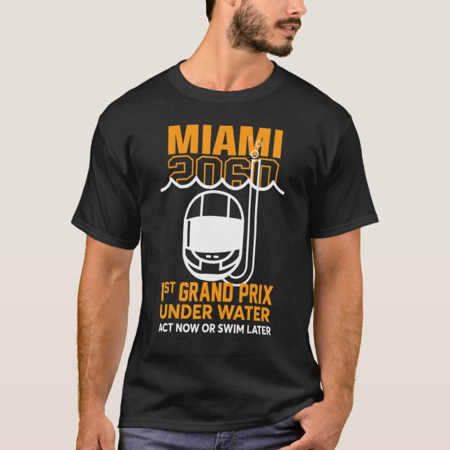 Camiseta Grande Prêmio Da rua Miami 2060 Com Lei Da Água Ag (Frente)