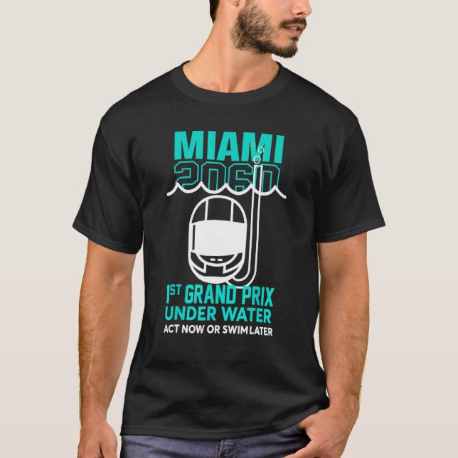 Camiseta Grande Prêmio Da rua Miami 2060 Com Lei Da Água Ag (Frente)