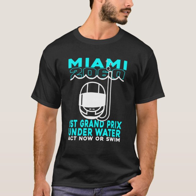 Camiseta Grande Prêmio Da rua Miami 2060 Com Lei Da Água Ag (Frente)