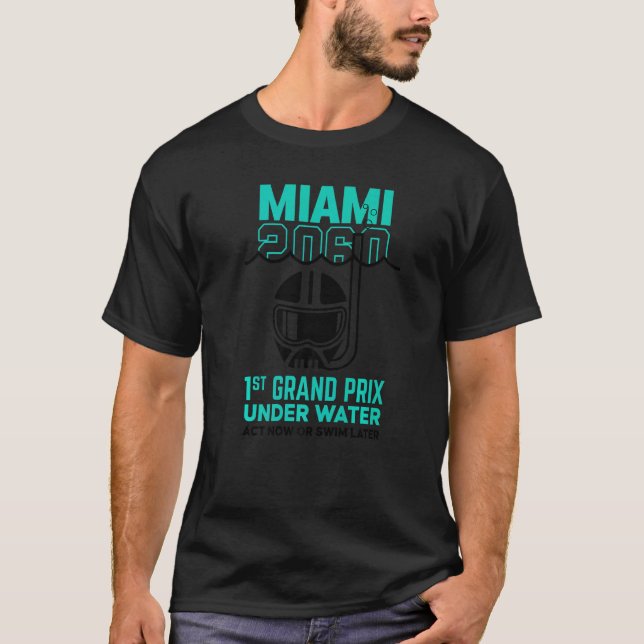 Camiseta Grande Prêmio Da rua Miami 2060 Com Lei Da Água Ag (Frente)