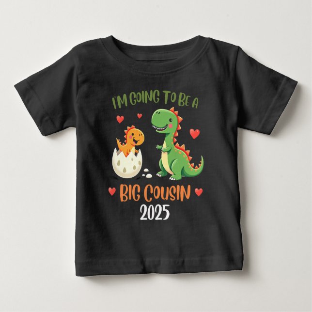 Camiseta Grande Primo Dinossauro Eu Vou Ser Primo Bebê Rex (Frente)