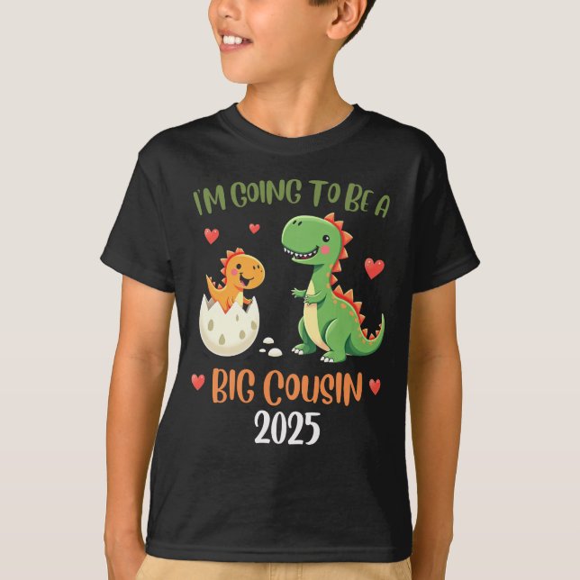 Camiseta Grande Primo Dinossauro Eu Vou Ser Primo Bebê Rex (Frente)