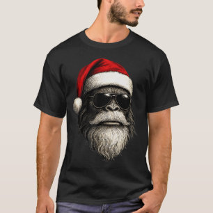 Camiseta Grande Rosto de Pé Grande Óculos de Sol Papai Noel