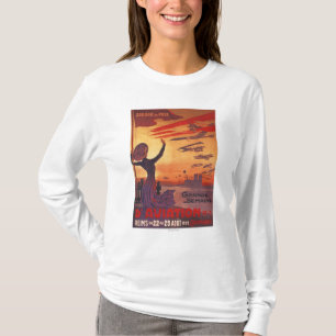 Camiseta Grande semana da aviação - poster de ondulação