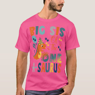 Camiseta Grande Sis Do Dinossauro segundo aniversário De Um