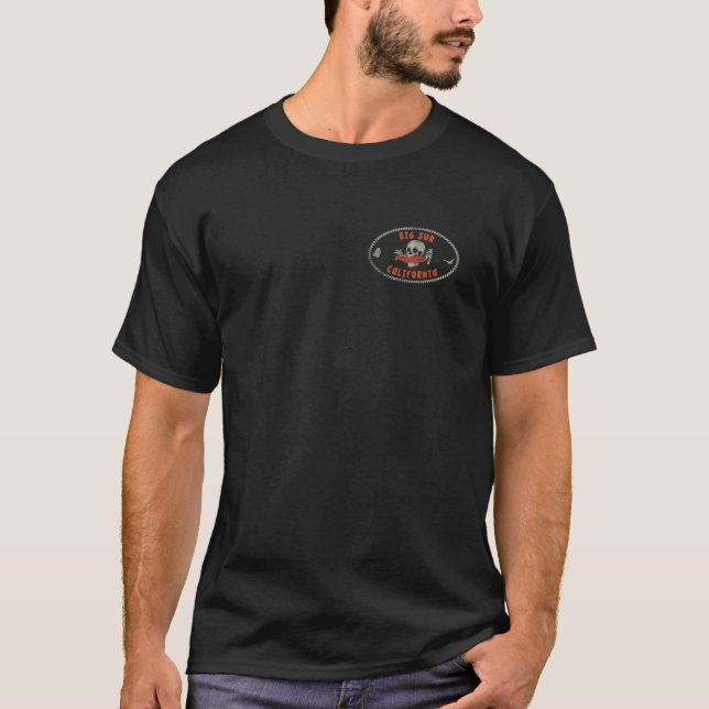Camiseta Grande Sur California CA Retro Surfer Front & Back (Frente)