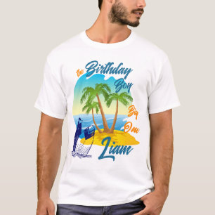 Camiseta Grande Tema de Praia para Menino no Aniversário co