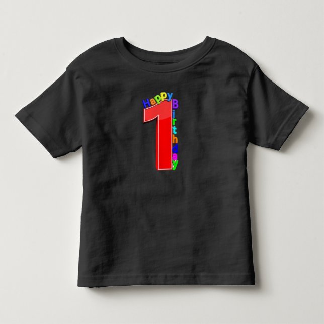 Camiseta Grande Vermelho Número 1 com Parabéns (Frente)
