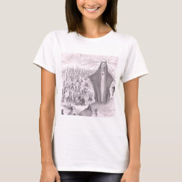 Camiseta Grande Virgem Maria em uma Colina Curando uma Mult