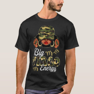 Camiseta Grande Virgo Energy Negra Camoflauge Astrologia