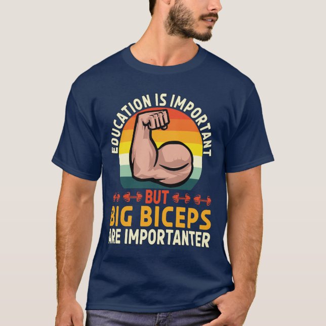 Camiseta Grandes Biceps são importantes amantes de Gym de W (Frente)