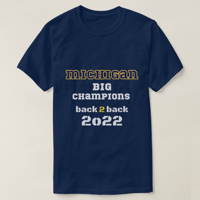 Camiseta Grandes campeões do Michigan no marinho de 2022 (Frente do Design)